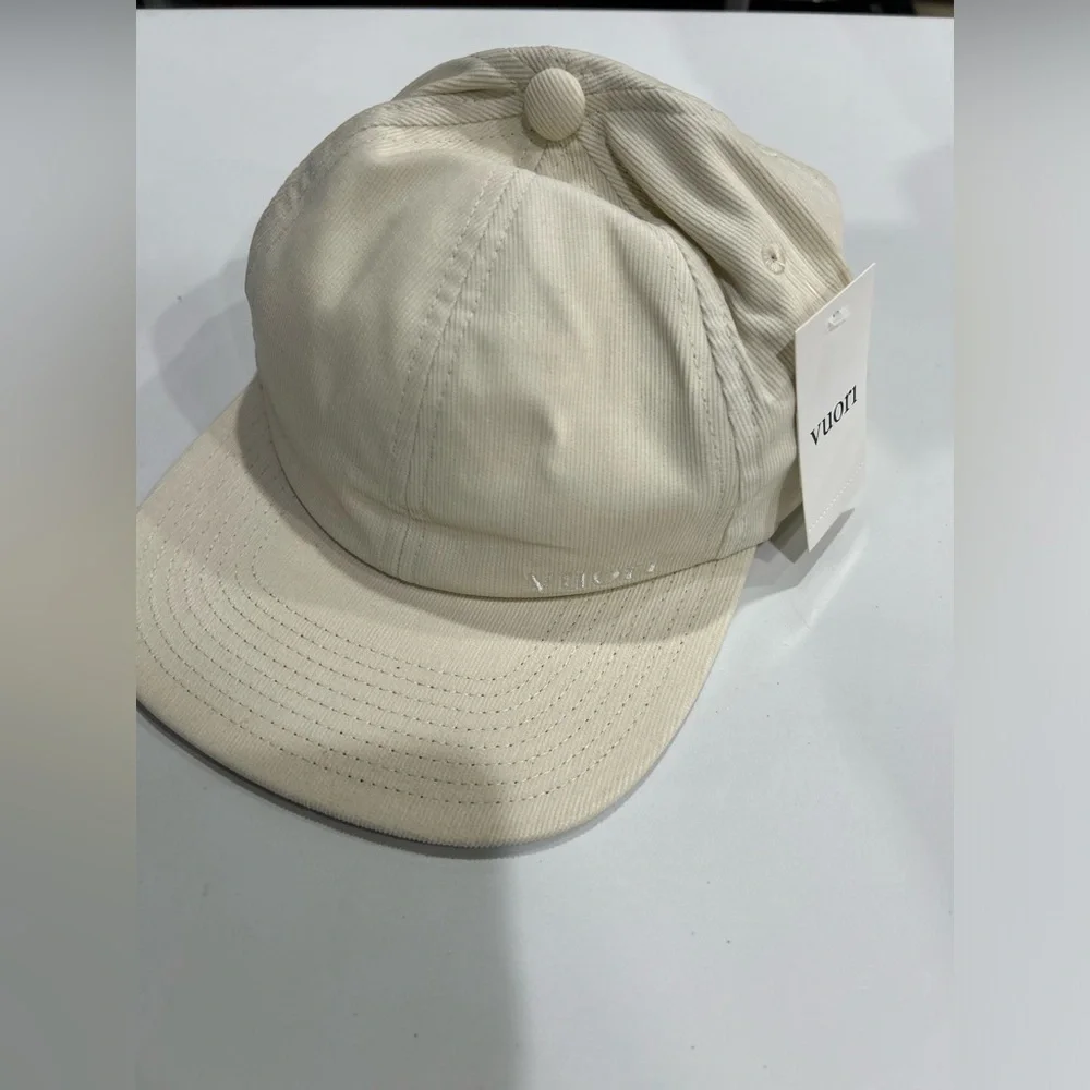 Vuori Performance Cord Hat Bone Cream Off-White NWT Flat Bill Performance Cotton